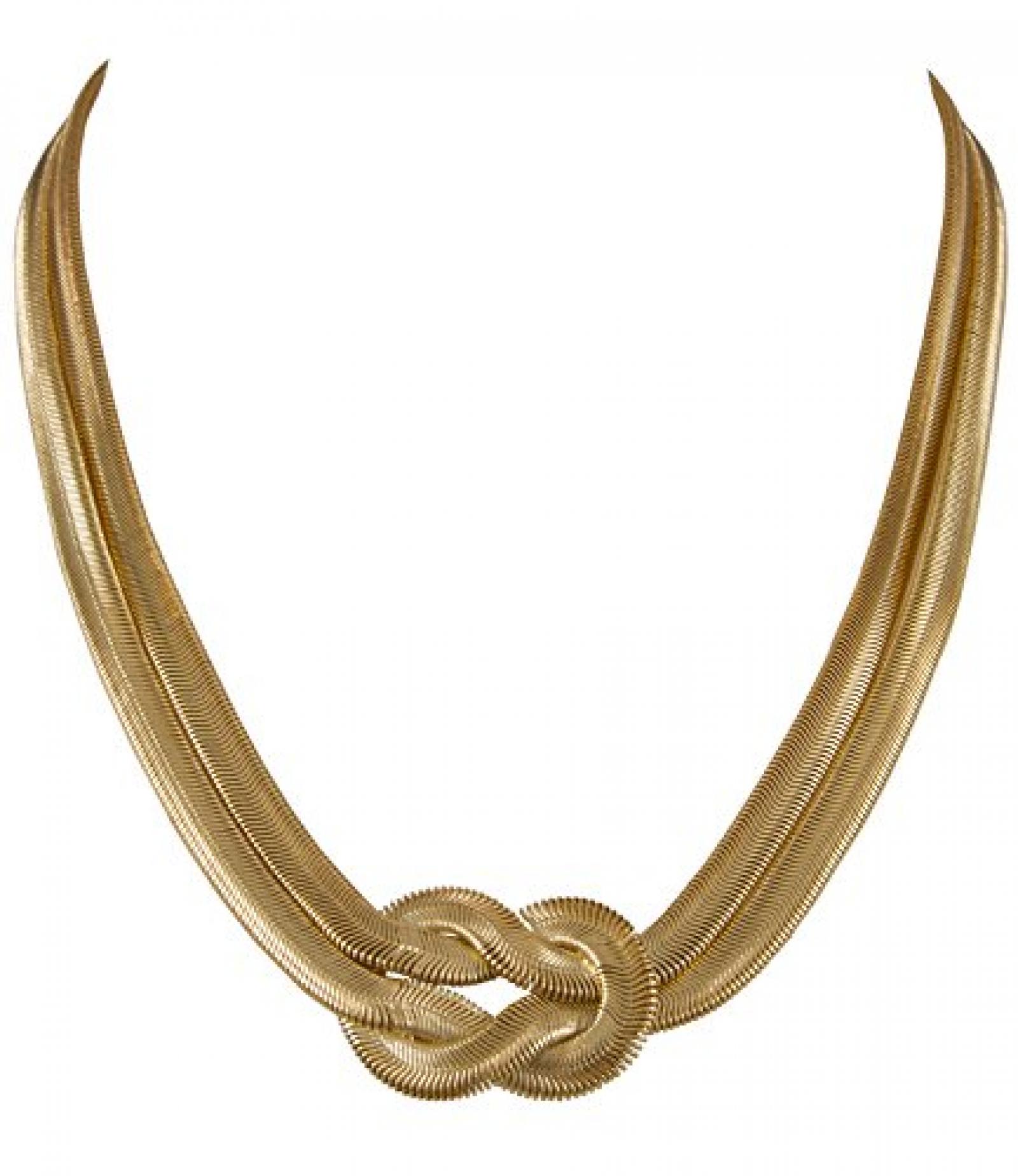 SIX "Wired" goldene zweireihige Schlangen Kette in Knoten Optik (380-729) 